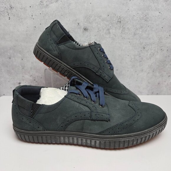 NEW Muk Luks Casual Wingtip Suede Sneakers Grey Blue Lace Up Mens 9 main image 9